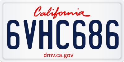 CA license plate 6VHC686
