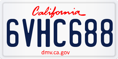 CA license plate 6VHC688