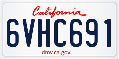 CA license plate 6VHC691