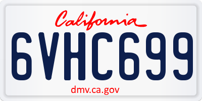 CA license plate 6VHC699