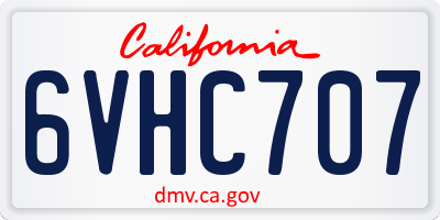CA license plate 6VHC707