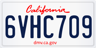 CA license plate 6VHC709