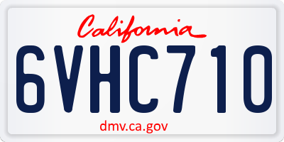 CA license plate 6VHC710