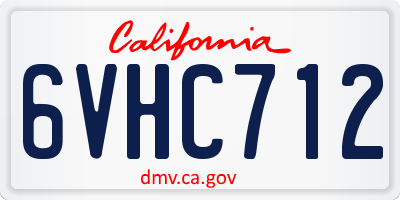 CA license plate 6VHC712
