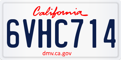 CA license plate 6VHC714