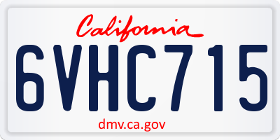 CA license plate 6VHC715