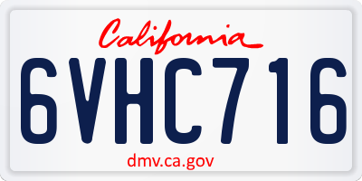 CA license plate 6VHC716