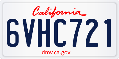 CA license plate 6VHC721