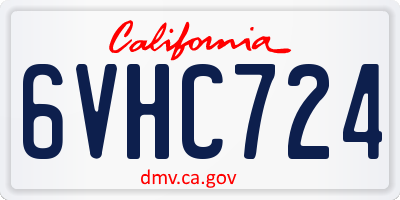 CA license plate 6VHC724
