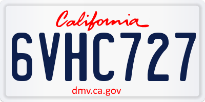 CA license plate 6VHC727