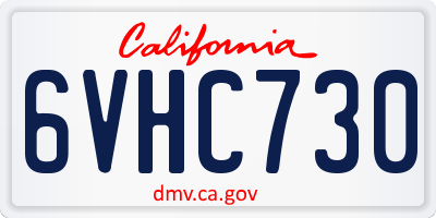 CA license plate 6VHC730