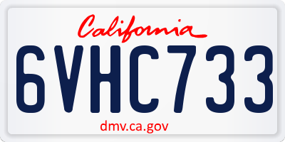 CA license plate 6VHC733