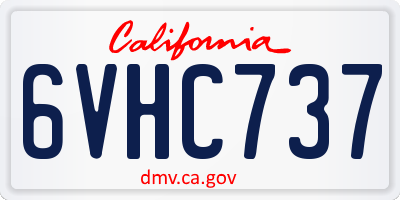 CA license plate 6VHC737