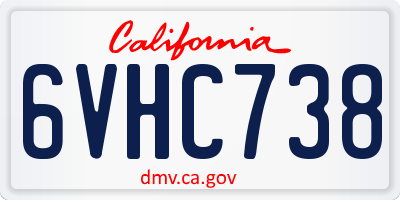 CA license plate 6VHC738