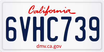 CA license plate 6VHC739