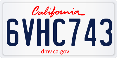 CA license plate 6VHC743