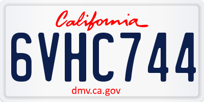 CA license plate 6VHC744