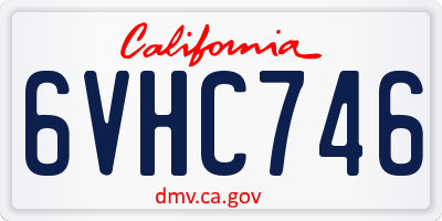 CA license plate 6VHC746