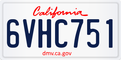 CA license plate 6VHC751