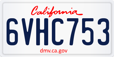 CA license plate 6VHC753