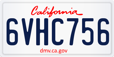 CA license plate 6VHC756