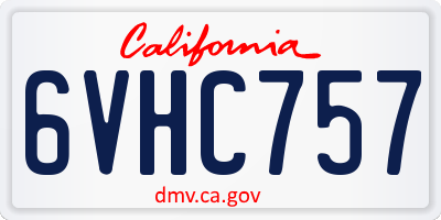 CA license plate 6VHC757