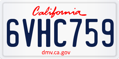 CA license plate 6VHC759