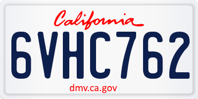 CA license plate 6VHC762