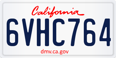 CA license plate 6VHC764