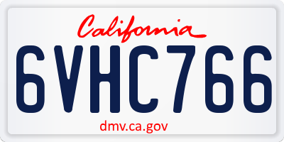 CA license plate 6VHC766