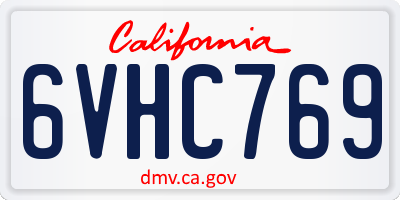 CA license plate 6VHC769