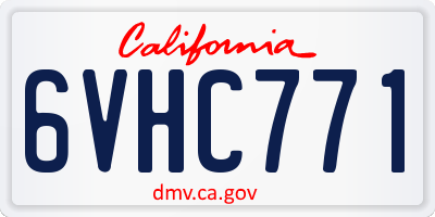 CA license plate 6VHC771