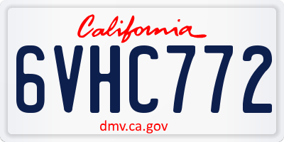CA license plate 6VHC772