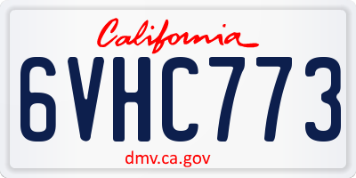 CA license plate 6VHC773