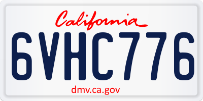 CA license plate 6VHC776
