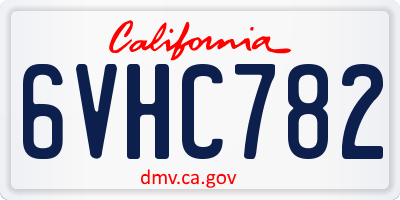 CA license plate 6VHC782