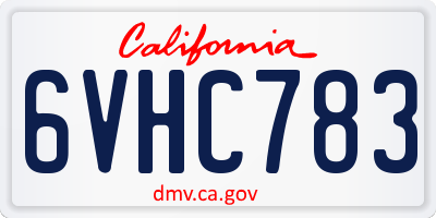 CA license plate 6VHC783