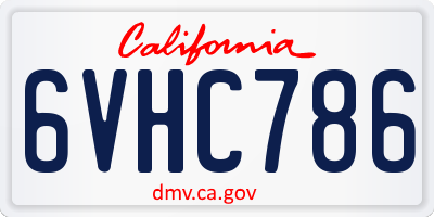 CA license plate 6VHC786