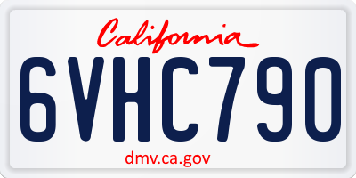 CA license plate 6VHC790