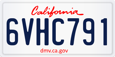 CA license plate 6VHC791
