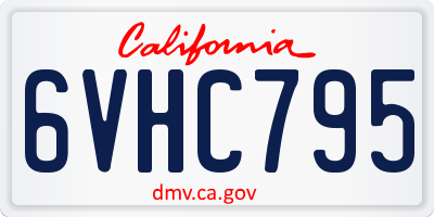 CA license plate 6VHC795