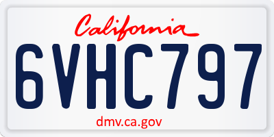 CA license plate 6VHC797
