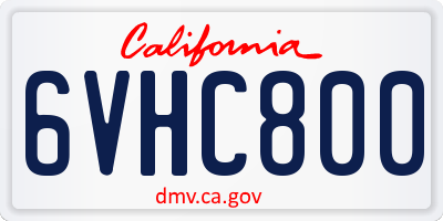 CA license plate 6VHC800