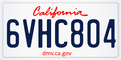 CA license plate 6VHC804
