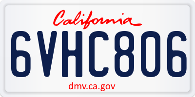 CA license plate 6VHC806