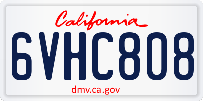 CA license plate 6VHC808