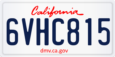 CA license plate 6VHC815