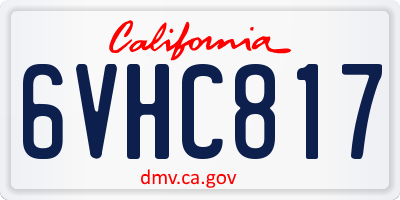 CA license plate 6VHC817