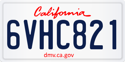 CA license plate 6VHC821