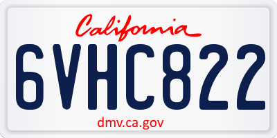 CA license plate 6VHC822